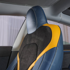 Tesla Model 3 Y Seat Covers All-Inclusive Seat Protector Full Set Black & Blue & Yellow