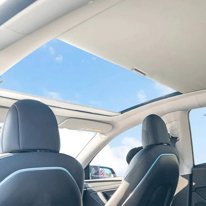 Tesla Model 3/Y Retractable Sunshade Glass Roof Sunshade with Roll Fabric style