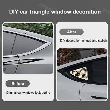 Tesla Model Y/3 Rear Triangle Window LED Lighting DIY Ornament Kit Neon Ambient Decorative Light Side Quarter Window