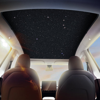 50%OFF - EVBASE Tesla Model Y Starry Sky Sunroof Sunshade with Silver Coated Cloth