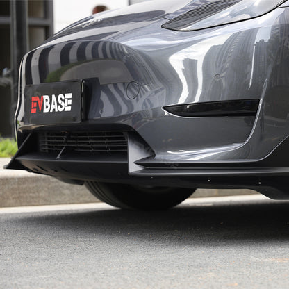 EVBASE Tesla Model Y Front Bumper Lip Fascia Front Lip Spoiler ABS Sport Body Kit Front Apron Model 3