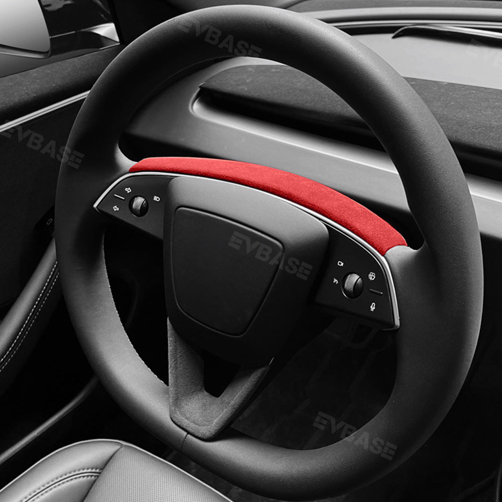 Model 3 Highland Real Alcantara Steering Wheel Cover Wrap Tesla Interior Accessories