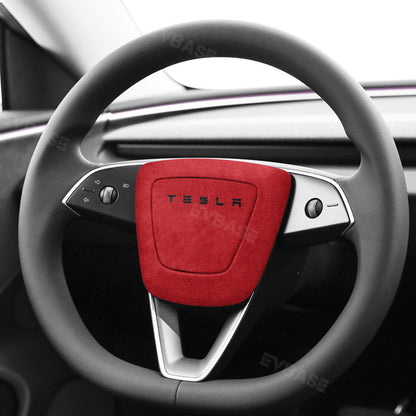 Model 3 Highland Real Alcantara Steering Wheel Cover Wrap Tesla Interior Accessories