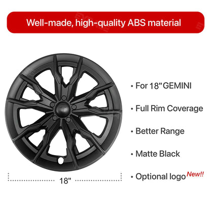 EVBASE Tesla Model 3 Wheel Covers 18 Inch Hub Caps Replacement Saint Style 4PCS 2017-2023 Year