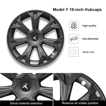 EVBASE Tesla Model Y Wheel Covers With Thunder Style 19 inch Hub Caps 4pcs Inspired by Cybertruck Model Y