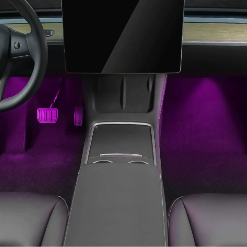 EVBASE Tesla Model 3 Y Front Footwell LED Lighting Ambient Lights Tesla Interior Accessories