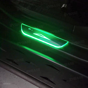 Tesla Cybertruck Illuminated Door Sill Protector LED Plates With Cybertruck Silhouette Triangle Body Logo