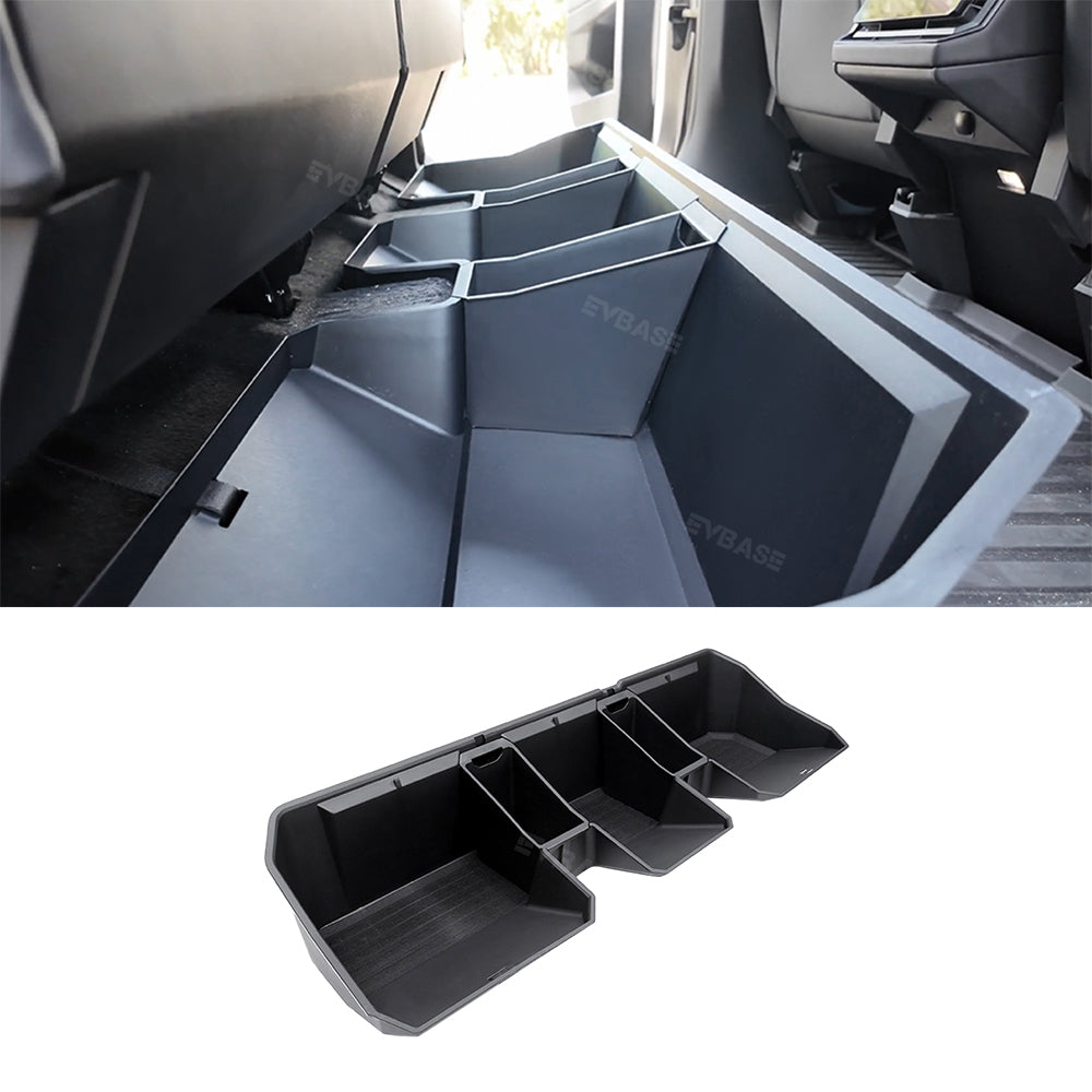 Tesla Cybertruck Underseat Storage Box ABS Organizer Bin With TPE Non-Slip Liner Pad Dividers