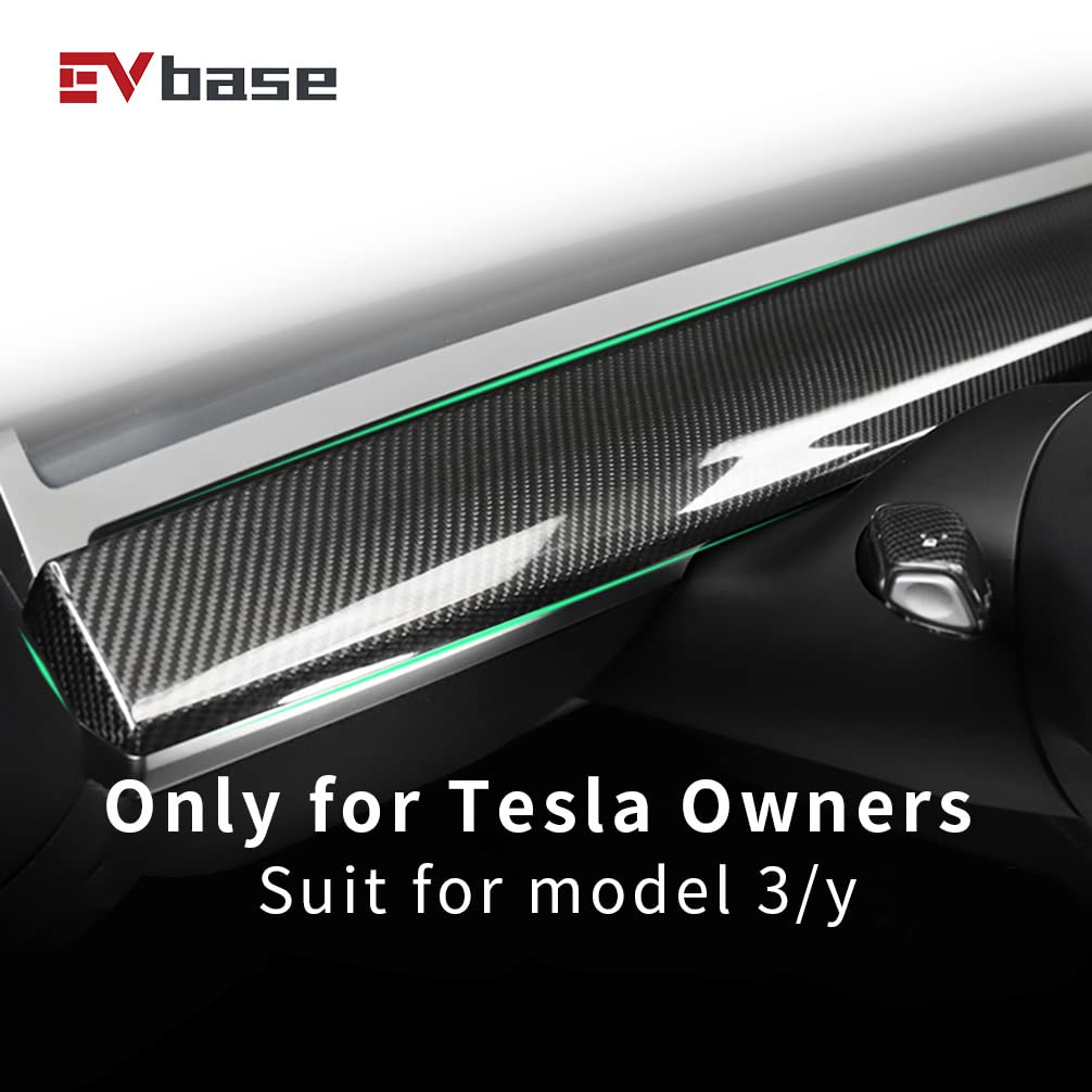 Tesla Model Y 3 Carbon Fiber Interior Accessories Dashboard Front Door Cover Trim