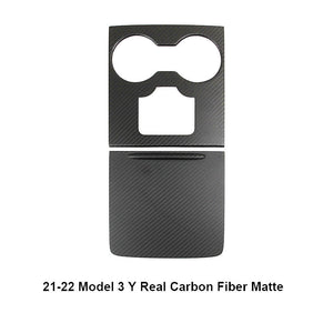 Tesla Model Y 3 Carbon Fiber Interior Accessories Center Console Trim Panel Cover