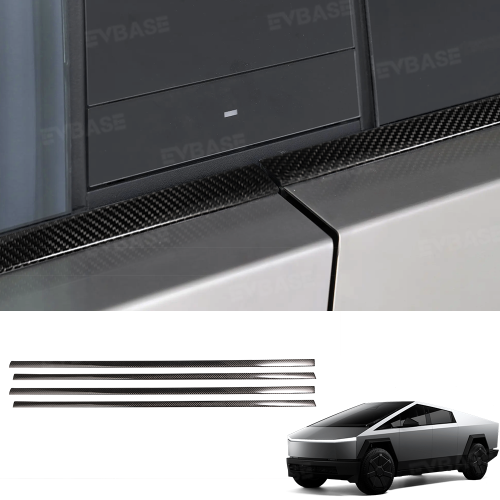 Cybertruck Window Molding Real Carbon Fiber Exterior Window Trim Overlays