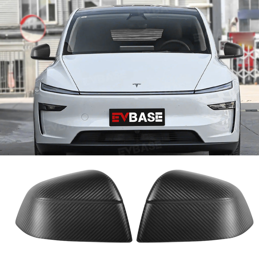 Tesla Side Mirror Covers for Model Y Juniper Real Carbon Fiber Side View Mirror Overlays Exterior Mods