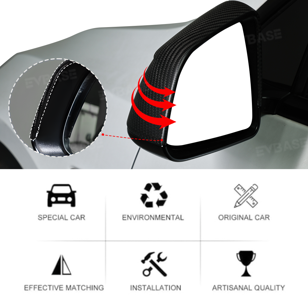 Tesla Side Mirror Covers for Model Y Juniper Real Carbon Fiber Side View Mirror Overlays Exterior Mods