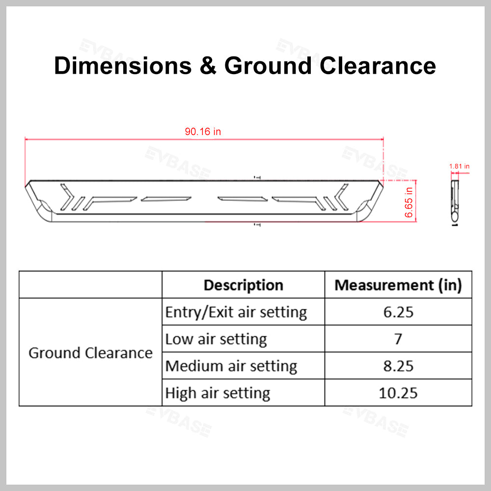 EVBASE Tesla Cybertruck Running Boards Nerf Bars Side Steps Cybertruck Exterior Brackets