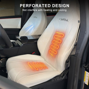 Tesla Cybertruck Seat Covers NAPPA Leather Full Coverage Seat Protector (Black/White)