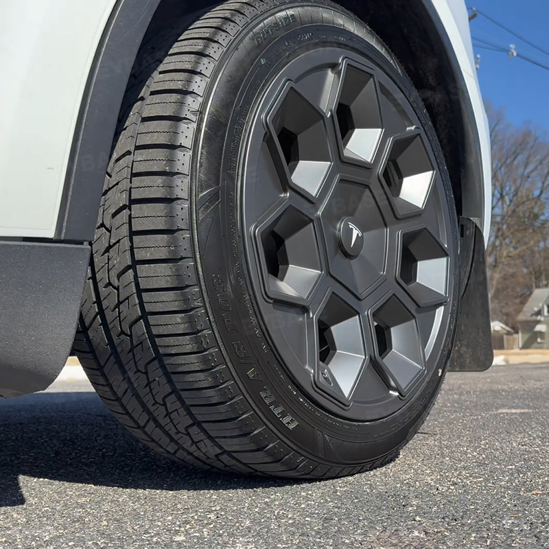 Tesla Model Y 19" Wheel Covers Hex Wedge Hubcaps Matte Black Wheel Caps Rim Protector Honeycomb Wheels Style