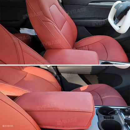 EVBASE Custom Seat Covers NAPPA Leather Interior Accessories For Tesla Model 3/Y