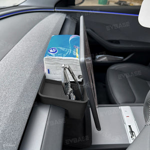 EVBASE Dashboard Screen Storage Box Rear Silicone Organizer Tray For Tesla Model 3 Highland