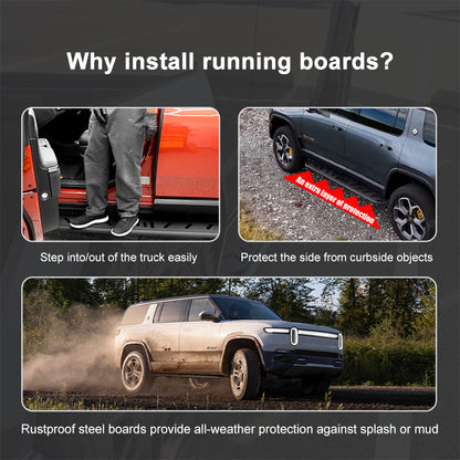 2025 Rivian R1T/R1S Running Boards Side Steps Nerf Bars Rivian Exterior Accessories EVBASE