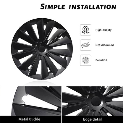 EVBASE Tesla Model Y Hubcaps Wheel Caps Rim Protector Fit for Gemini 19" Hub Caps