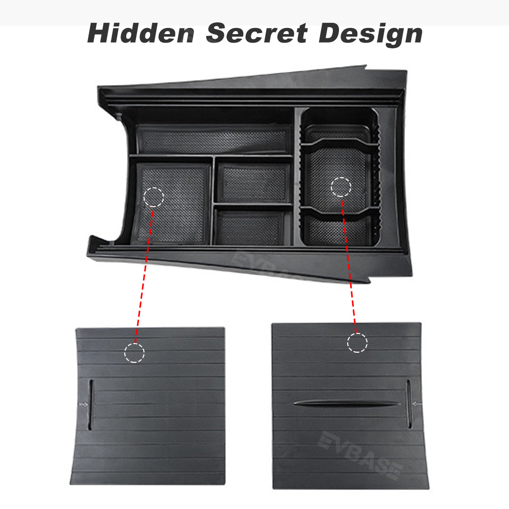 Updated Rivian Center Console Tray R1T/R1S Lower Center Console Hidden Organizer Rivian Storage Box