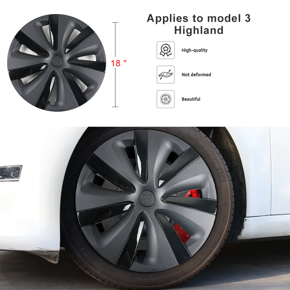 Tesla Model 3 Highland Wheel Covers 18inch Photon Wheel Caps Inspired by Model S Tempest Wheels