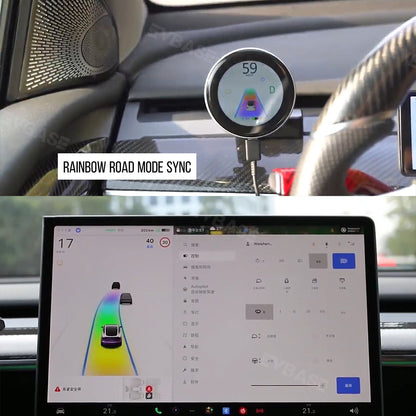 EVBASE Model 3 Y Dashboard HUD Instrument Cluster Wireless Display With Magnetic Charging Phone Holder