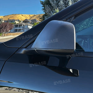 Tesla Model 3 Y Side Rearview Mirror Covers Real Carbon Fiber Cover Model 3 Y Exterior Accessories|EVBASE