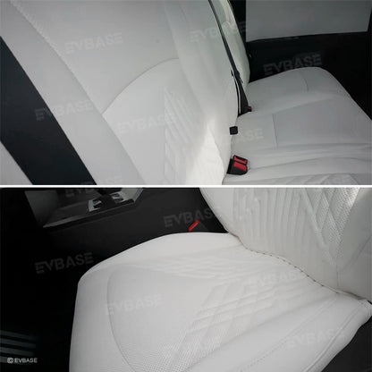 Tesla Cybertruck Red Seat Covers NAPPA Leather Custom Seat Protector All Set Gen 3.0 With Musk's Rocket Spirit