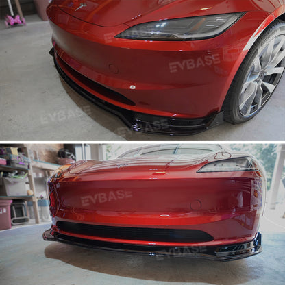 Tesla Model 3 Highland Front Bumper Lip ABS Splitter Front Apron Body Kits Spoiler Fascia 3-Stage