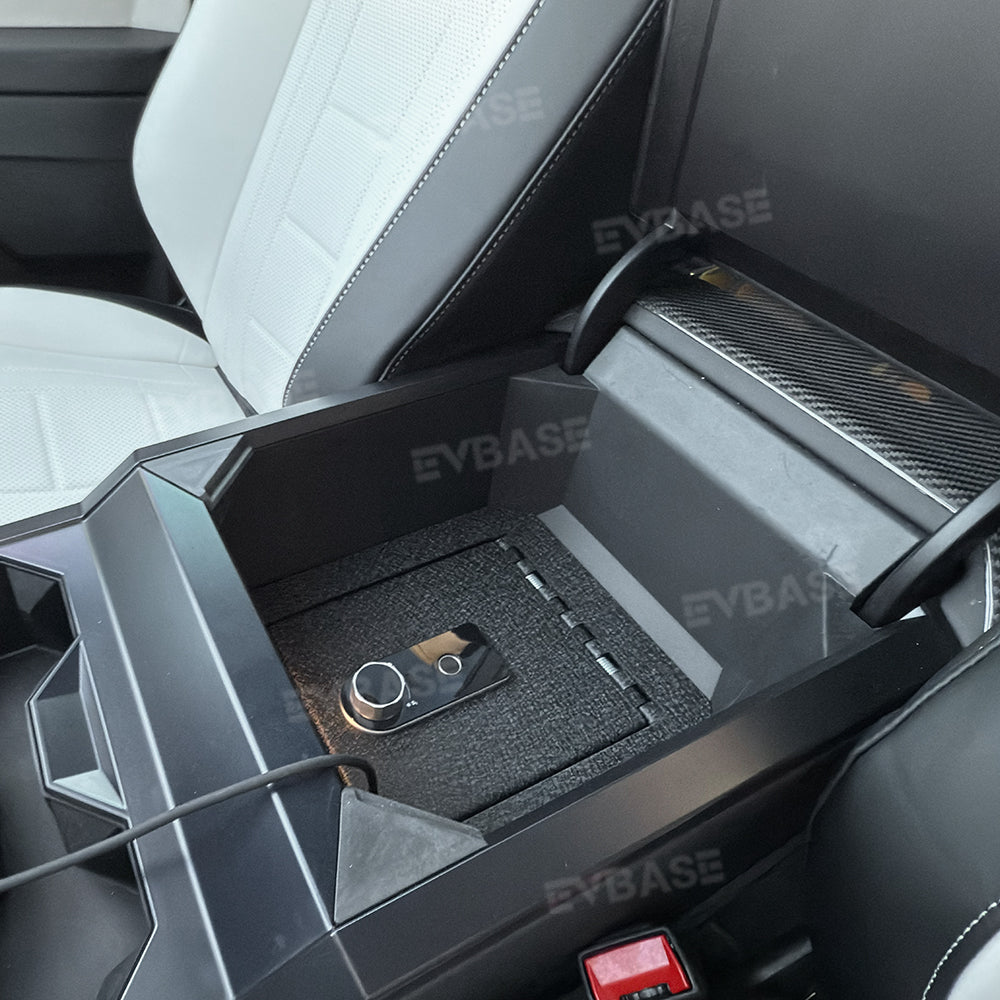 Tesla Cybertruck Center Console Safe Lockbox Storage Box Anti-Theft Safe Vault Armrest Organizer