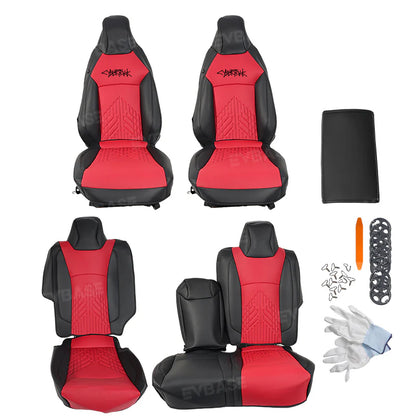 Tesla Cybertruck Red Seat Covers NAPPA Leather Custom Seat Protector All Set Gen 3.0 With Musk's Rocket Spirit