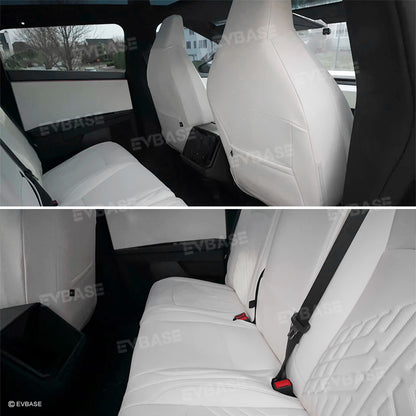 Tesla Cybertruck Red Seat Covers NAPPA Leather Custom Seat Protector All Set Gen 3.0 With Musk's Rocket Spirit