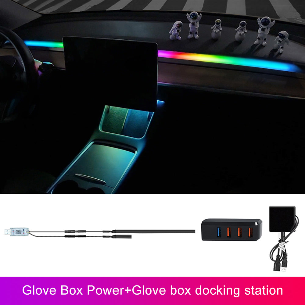 Model 3 Y Dashboard Streamer Ambient Light by Glove Box Power Ambient Light Upgrade Tesla