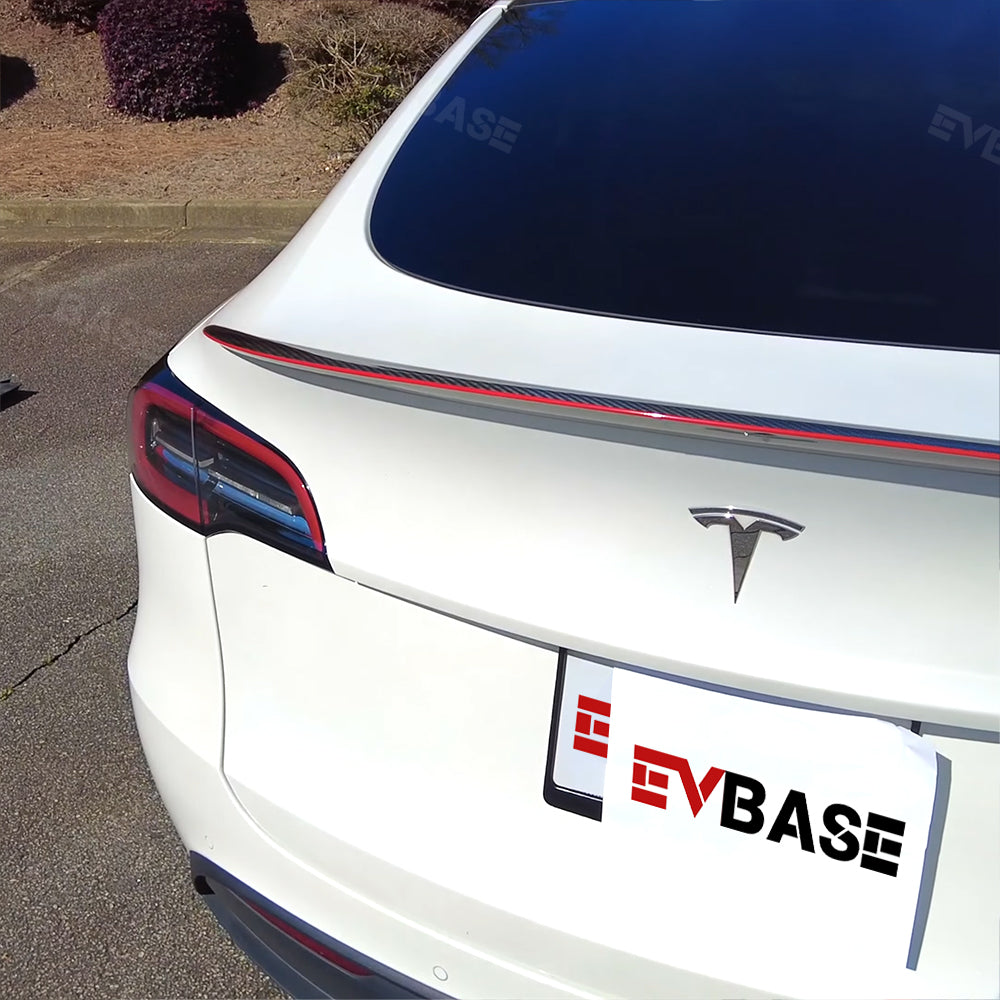 2023 EVBASE Tesla Red Carbon Fiber Spoiler Wing para Model 3 Y