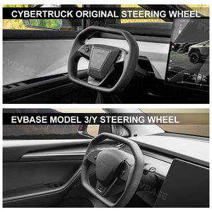 EVBASE Tesla Model 3 Y Yoke Steering Wheel Inspired By Cybertruck Style