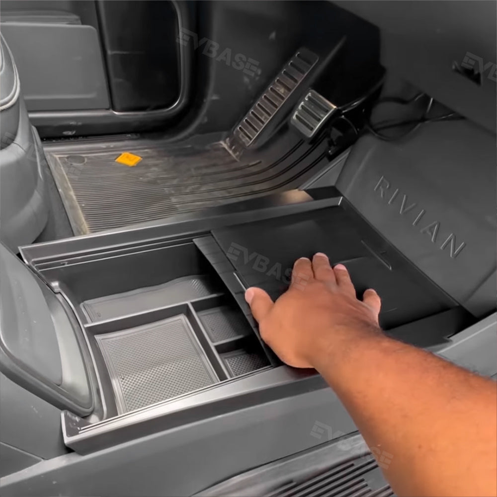 Updated Rivian Center Console Tray R1T/R1S Lower Center Console Hidden Organizer Rivian Storage Box