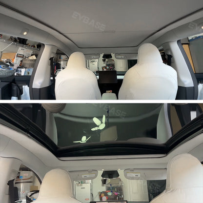 Tesla Model 3/Y Retractable Sunshade Glass Roof Sunshade with Roll Fabric style