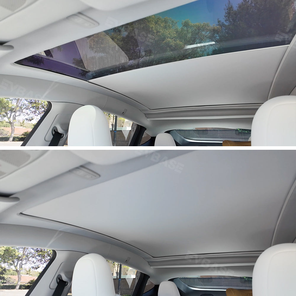 EVBASE Tesla Model Y Automatic Electric Sunshade Glass Roof Powered Sunshade Retractable Window Shades