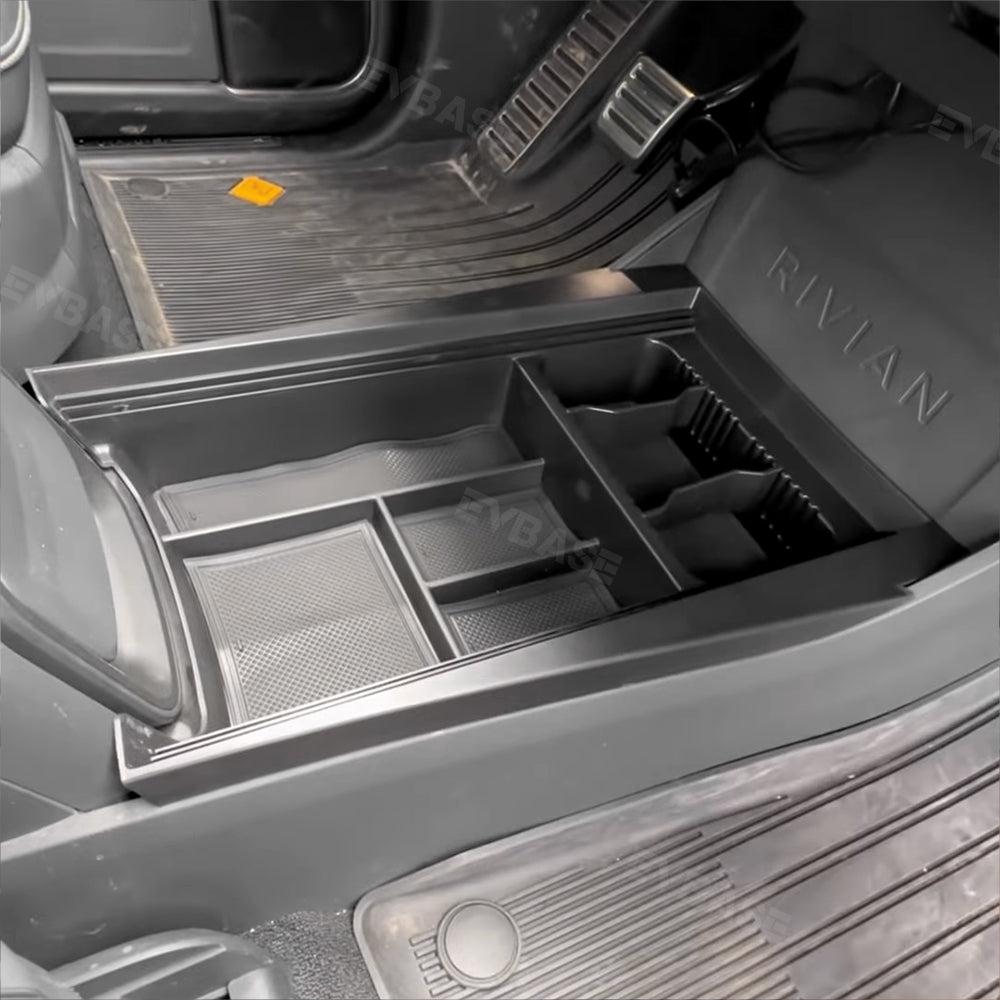 Updated Rivian Center Console Tray R1T/R1S Lower Center Console Hidden Organizer Rivian Storage Box