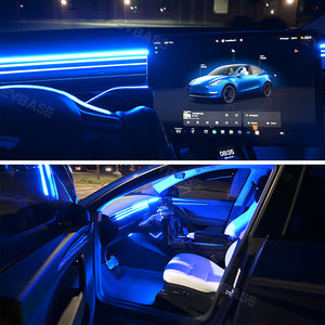 EVBASE Tesla Model 3 Y Dashboard Streamer Ambient Light Interior Car Neon Lights