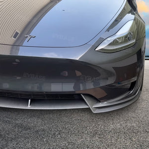 EVBASE Tesla Model Y Front Bumper Lip Fascia Front Lip Spoiler ABS Sport Body Kit Front Apron