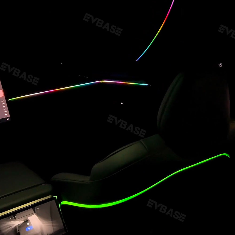 Tesla Model X Ambient Lighting Accessories Laser Carving RGB 128-Color -  EVBASE-Premium EV&Tesla Accessories