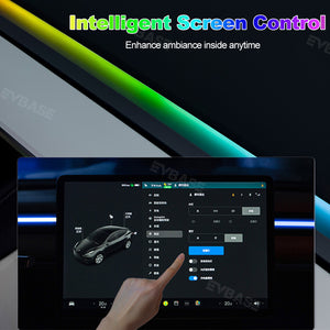 EVBASE Interior Car Neon Lights Dashboard Streamer Ambient Light For Model 3 Y