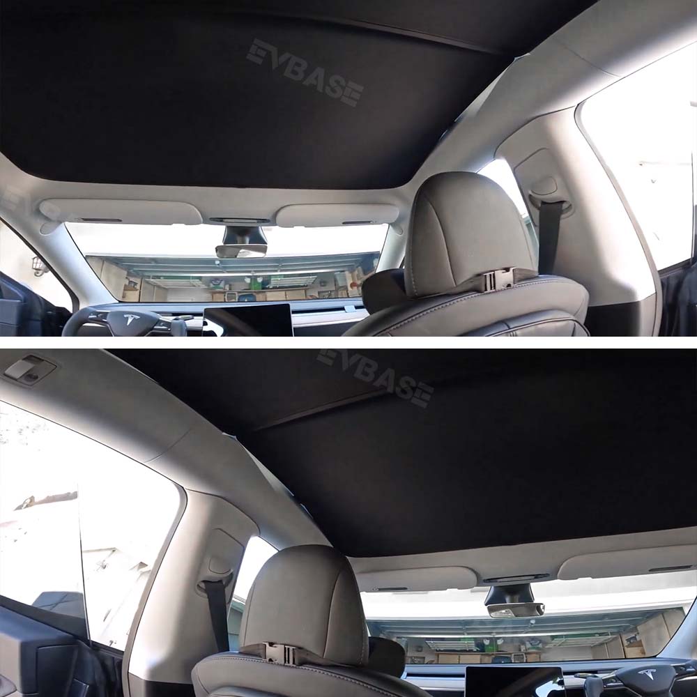 EVBASE Tesla Model 3 Y Roof Parasol 2023 Nueva actualización Glass Roof Roof Sun Shade