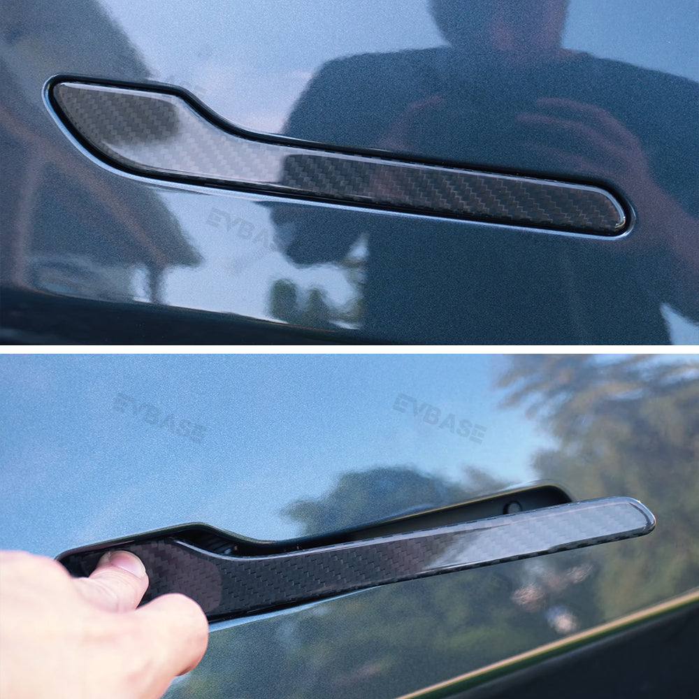 EVBASE Fibra de carbono Tesla Door Handle Cover para el modelo 3 Y