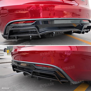 Tesla Model 3/Y/3 Highland Rear Bumper Lip Wing Spoiler Diffuser ABS Sport Body Kit