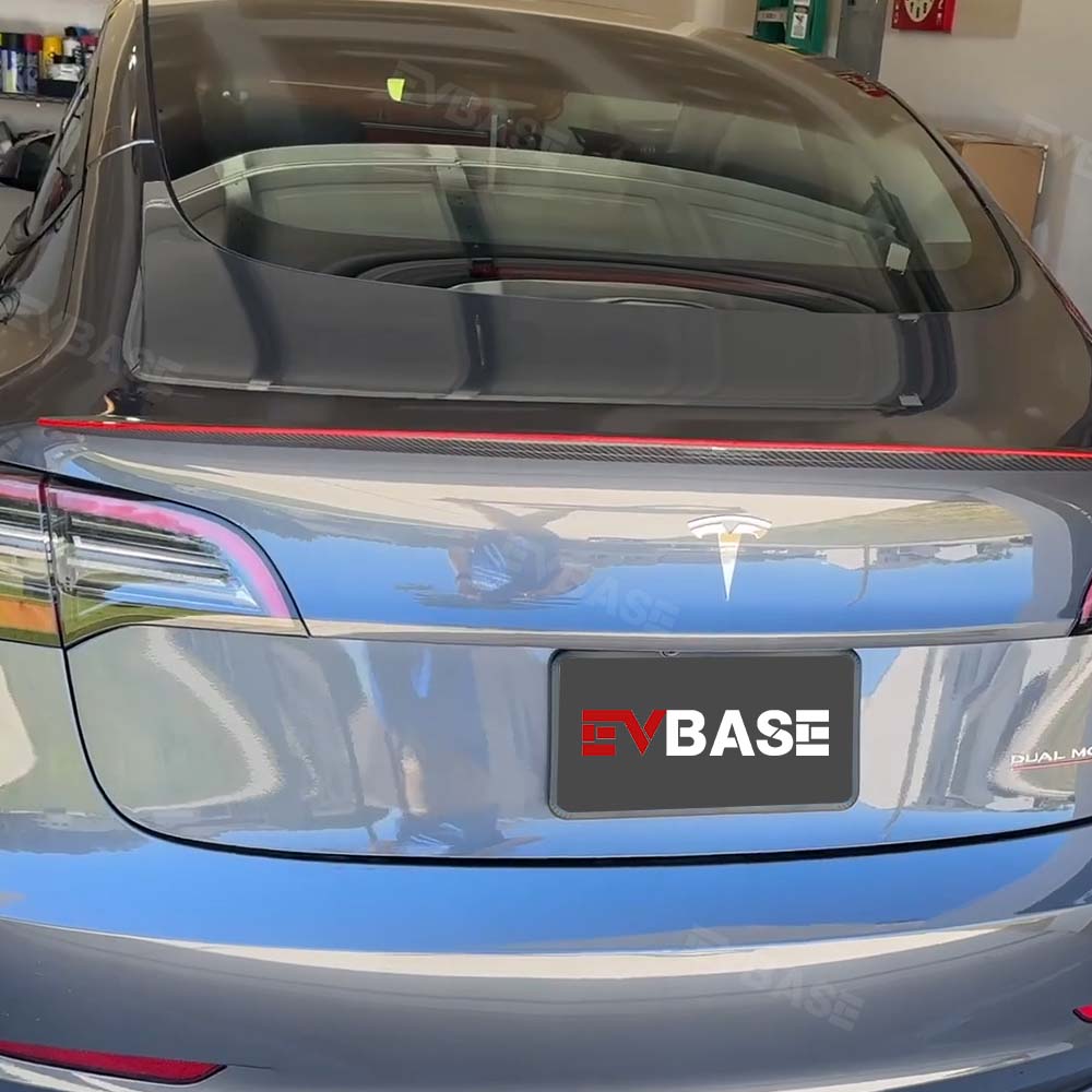 2023 EVBASE Tesla Roter Kohlefaser-Spoilerflügel für Model 3 Y