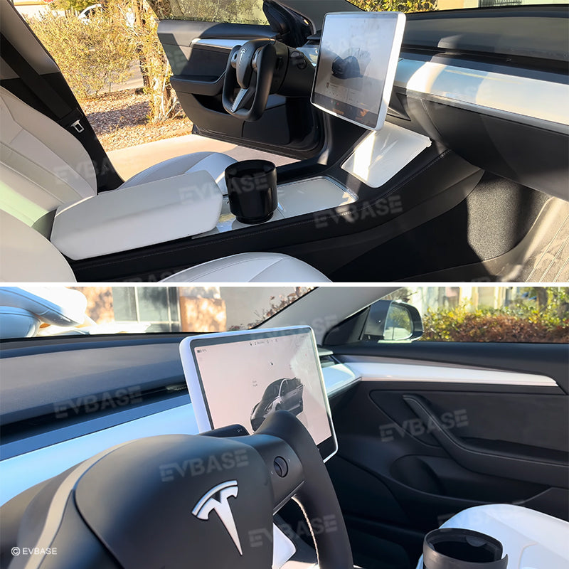 Tesla Model Y 3 All-White Interior Decoration Kit Center Console Dashboard Armrest Cover