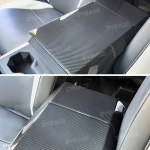 Tesla Cybertruck Armrest Box Cover Real Carbon Fiber Center Console Overlay Protection Trim